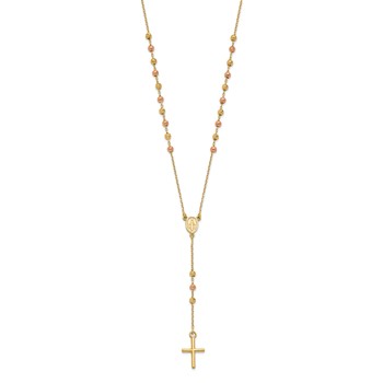 Leslie's 14K Yellow and Rose Gold Cross Y-Drop w/1.25 ext. Necklace — alternate view