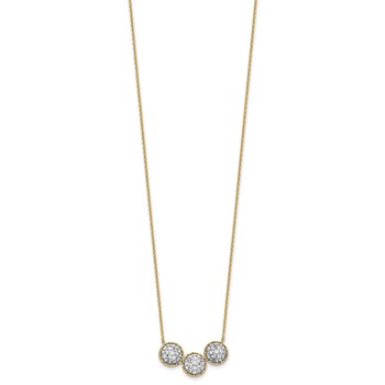 Leslie's 14k Two-tone Polished Textured Necklace — alternate view