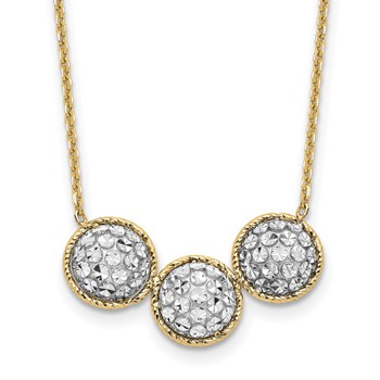 Leslie's 14k Two-tone Polished Textured Necklace