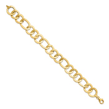 Leslie's 14K Polished Textured Fancy Link Bracelet — alternate view