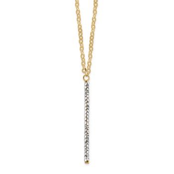 Leslie's 14K Polished Crystal w/1in ext Necklace