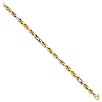 Leslie's 14K Two-tone Polished Link Bracelet — alternate view