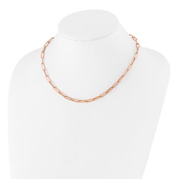 Leslie's 14K Rose Gold Polished Fancy Link Necklace — alternate view