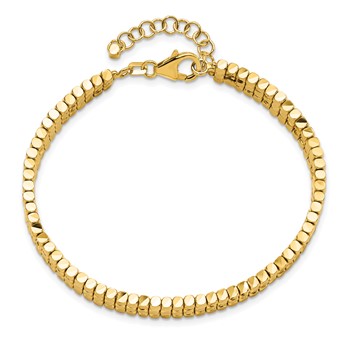 Leslie's 14K Polished D/C Flexible w/ 1in Safety Chain Cuff Bangle — alternate view