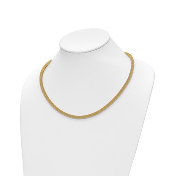 Leslie's 14K Polished Textured Mesh w/ .75in ext. Necklace — alternate view