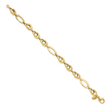 Leslie's 14k Polished Textured Fancy Link Bracelet — alternate view