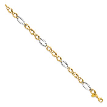 Leslie's 14k Rhodium Fancy Link Bracelet — alternate view