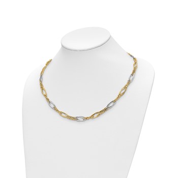 Leslie's 14k Rhodium Polished Fancy Link Necklace — alternate view