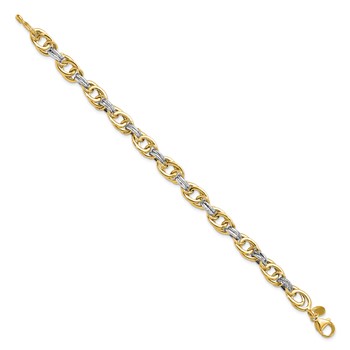 Leslie's 14k Rhodium Polished Fancy Link Bracelet — alternate view