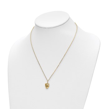 Leslie's 14k Polished D/C Green Enamel Tiger Necklace — alternate view