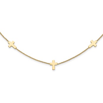 Leslie's 14k Polished Cross Necklace