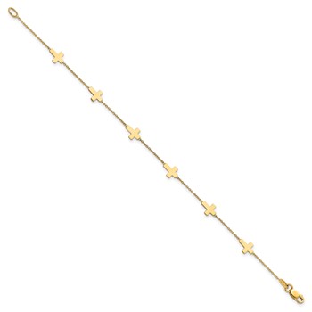 Leslie's 14k Polished Cross Bracelet — alternate view