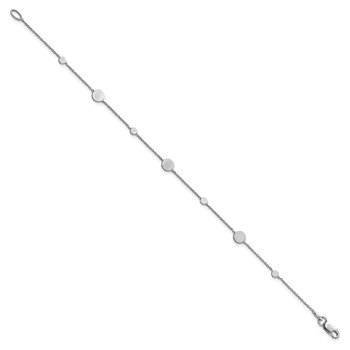 Leslie's 14k White Gold Polished Disc Bracelet — alternate view