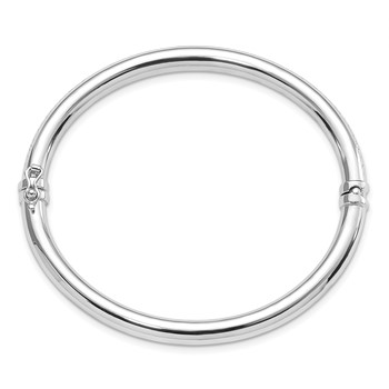 Leslie's 14K White Gold Polished D/C Hinged Bangle — alternate view