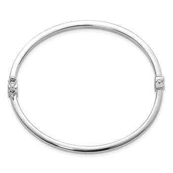 Leslie's 14K White Gold Polished D/C Hinged Bangle — alternate view
