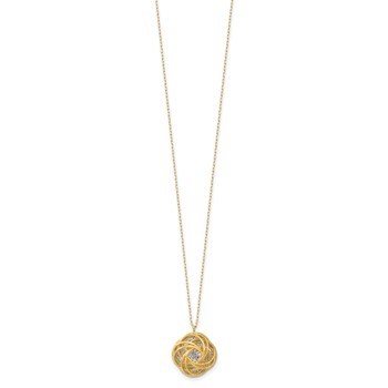 Leslie's 14K Two-tone Polished D/C Love Knot Necklace — alternate view