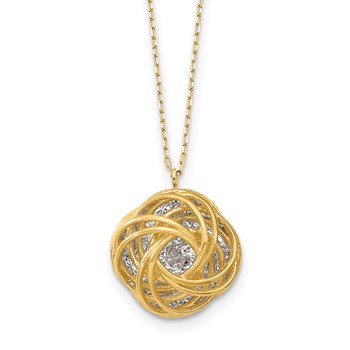 Leslie's 14K Two-tone Polished D/C Love Knot Necklace
