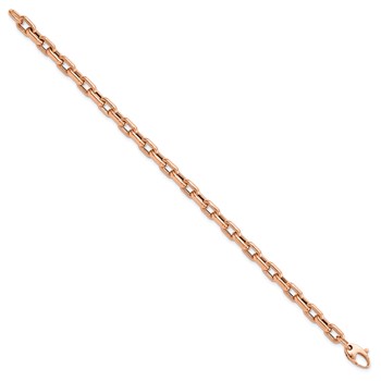 Leslie's 14K Rose Gold Polished and Textured Fancy Link Bracelet — alternate view