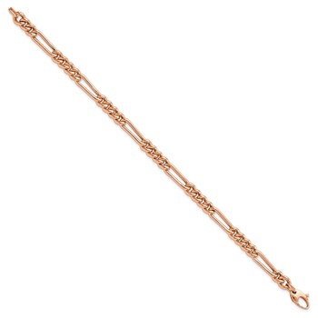 Leslie's 14K Rose Gold Polished Figaro Link Bracelet — alternate view