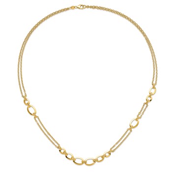 Leslie's 14K Polished Fancy Double-stranded Link Necklace — alternate view