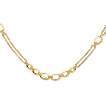 Leslie's 14K Polished Fancy Double-stranded Link Necklace