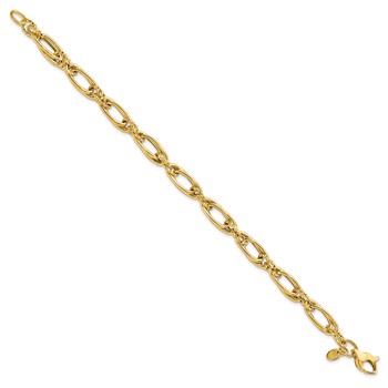 Leslie's 14K Polished Diamond-cut Fancy Link Bracelet — alternate view