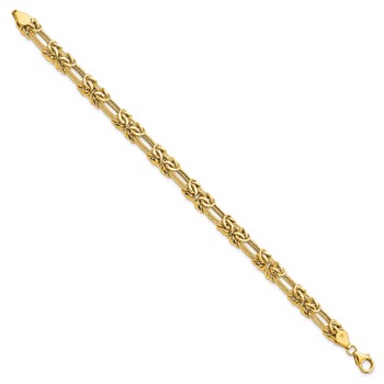 Leslie's 14k Polished Textured Fancy Link Bracelet — alternate view
