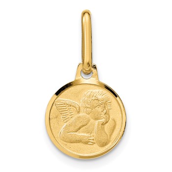 Leslie's 14k Polished and Matte Angel Pendant