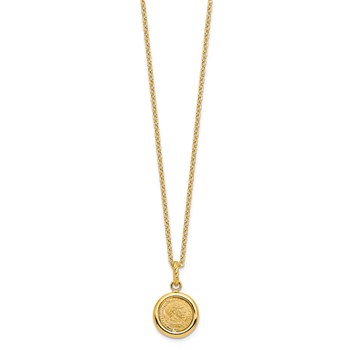 Leslie's 14k Polished and Matte Coin Necklace — alternate view
