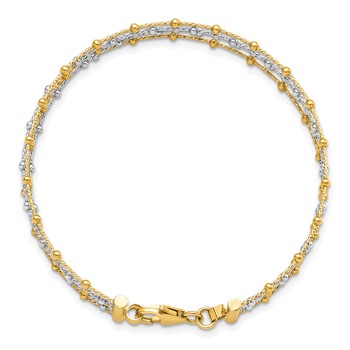 Leslie's 14K Two-Tone Beaded Multi-strand Wire Bangle — alternate view