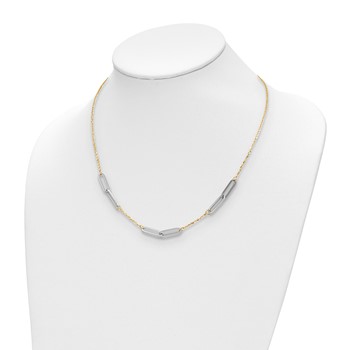 Leslie's 14k Two-tone Polished w/1in ext. Necklace — alternate view