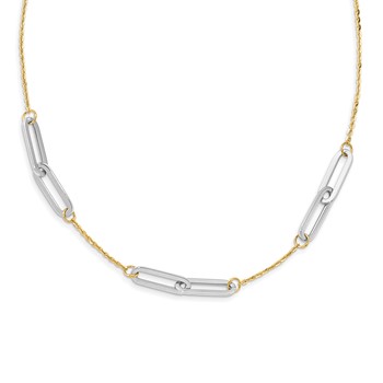 Leslie's 14k Two-tone Polished w/1in ext. Necklace