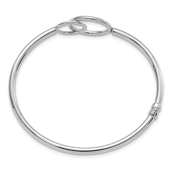 Leslie's 14K White Gold Polished Double Circled Hinged Bangle — alternate view