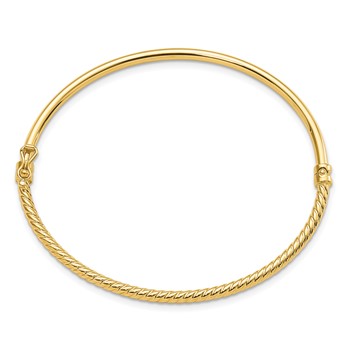 Leslie's 14K Polished Textured Hinged Bangle — alternate view