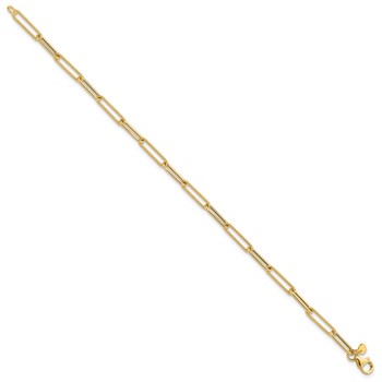 Leslie's 14K Polished and Textured Paperclip Link Bracelet — alternate view