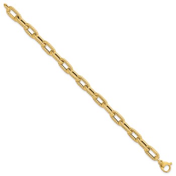 Leslie's 14K Textured Hollow Fancy Link Bracelet — alternate view