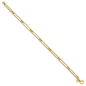 Leslie's 14K Polished Hollow Paperclip Link Bracelet — alternate view