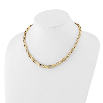 Leslie's 14K Polished Hollow Hammered Graduated Link Necklace — alternate view