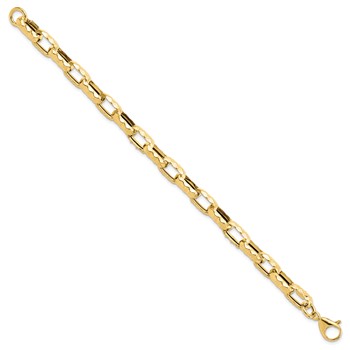 Leslie's 14K Polished Hollow Hammered Link Bracelet — alternate view