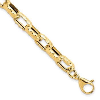 Leslie's 14K Polished Hollow Hammered Link Bracelet