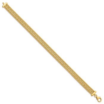 Leslie's 14K Polished and Textured Braided Bracelet — alternate view
