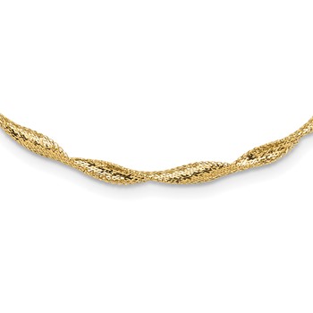 Leslie's 14K Polished Twisted Stretch 17.5 inch Necklace