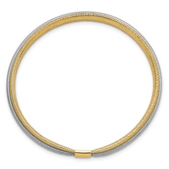 Leslie's 14K w/Rhodium Polished Mesh Stretch Bracelet — alternate view