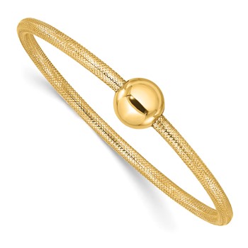 Leslie's 14K Polished with Bead Stretch Bracelet