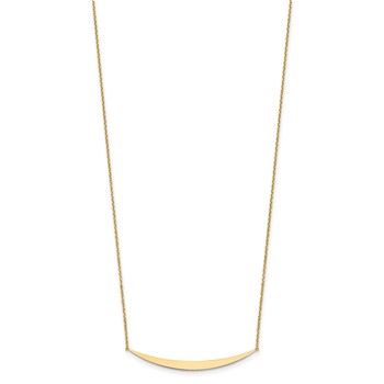 Leslie's 14K Polished Curved Bar with 2in. ext. Necklace — alternate view