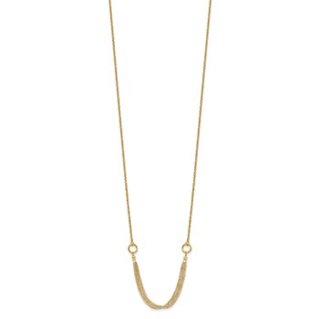 Leslie's 14K Polished and Diamond-cut Multi-strand Element 16 inch with 1 inch extender Necklace — alternate view
