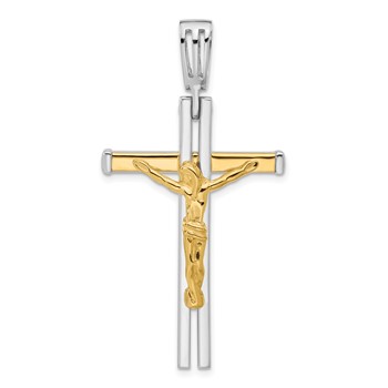 Leslie's 14K Two-tone Polished Crucifix Pendant