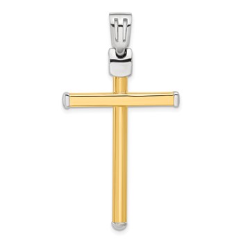 Leslie's 14K Two-tone Polished Cross Pendant