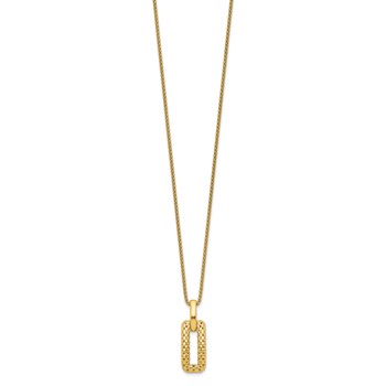 Leslie's 14K Polished and Textured Fancy Necklace — alternate view