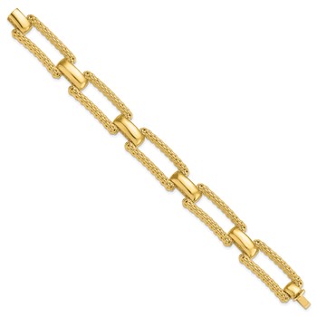 Leslie's 14K Polished and Textured Fancy Bracelet — alternate view